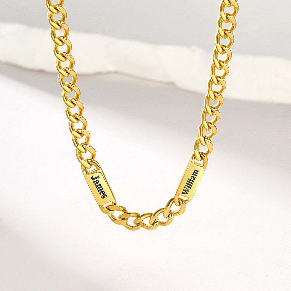 Custom Name Cuban Link Jewelry Set