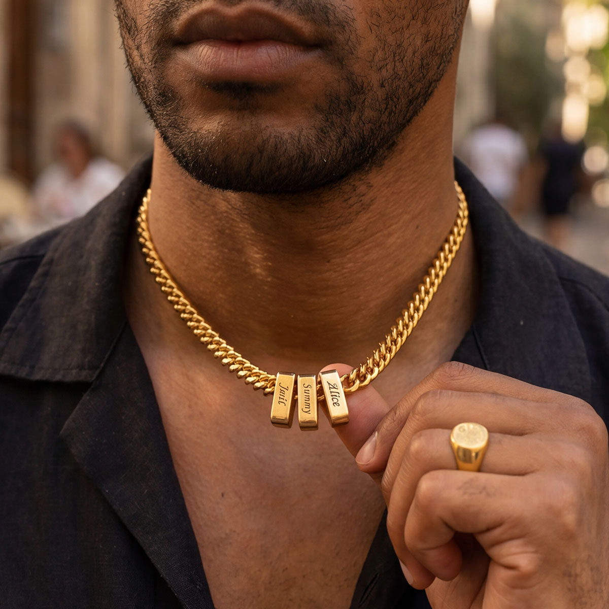 Personalized Name Cuban Link Necklace Gift for Men
