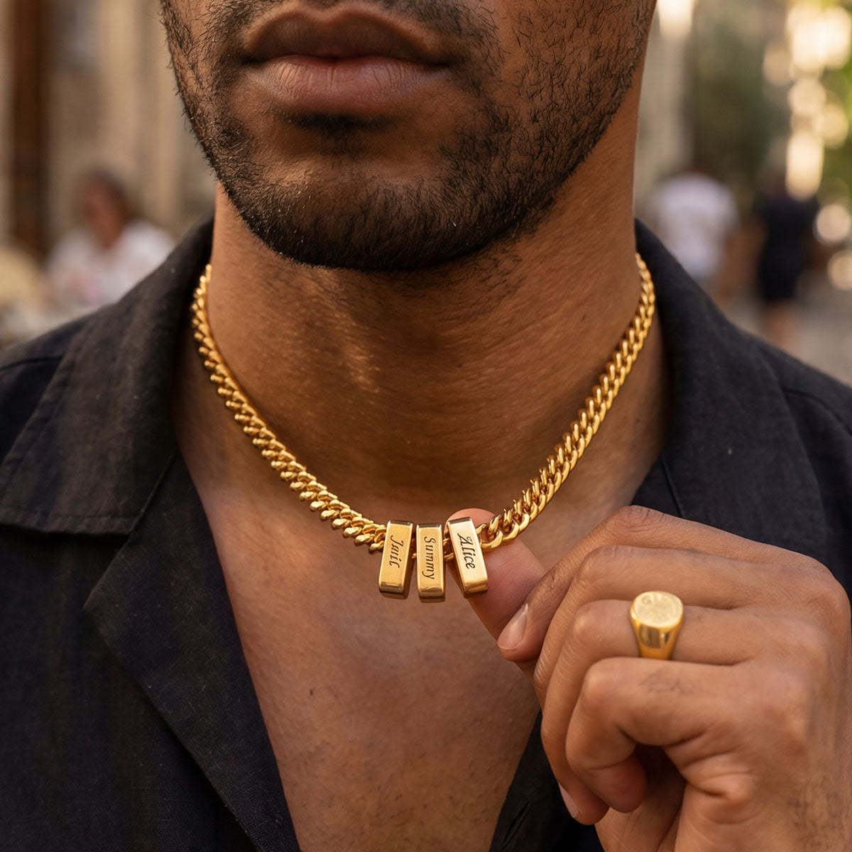 Personalized Name Cuban Link Necklace Gift for Men