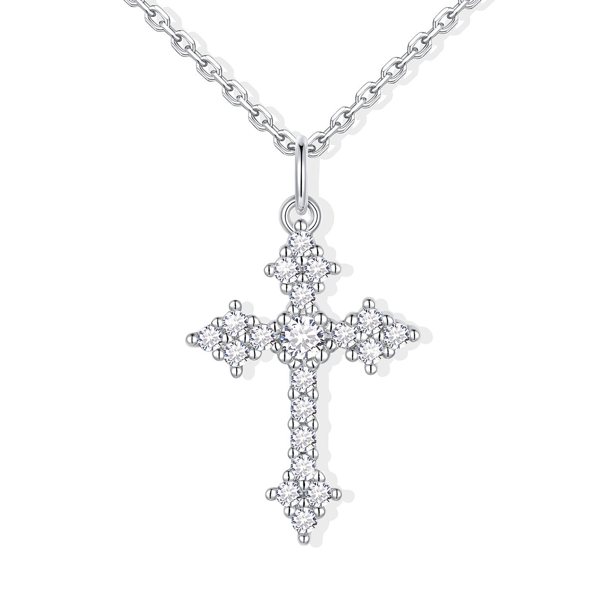 Cubic Zirconia Cross Necklace for Women