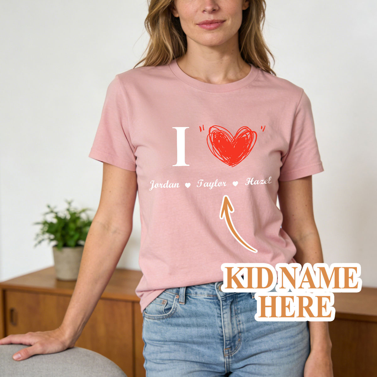 Personalized Kids Name T-Shirt Gift for Mom