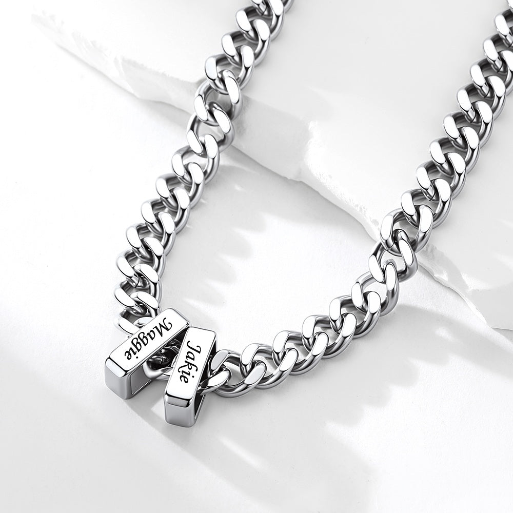 Father's Day Gift Personalized Name Cuban Link Necklace