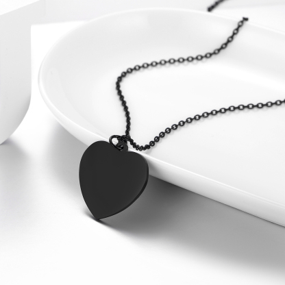 Personalized Engraved Heart Pendant Necklace for Women occasion black