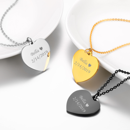 Personalized Engraved Heart Necklace collection