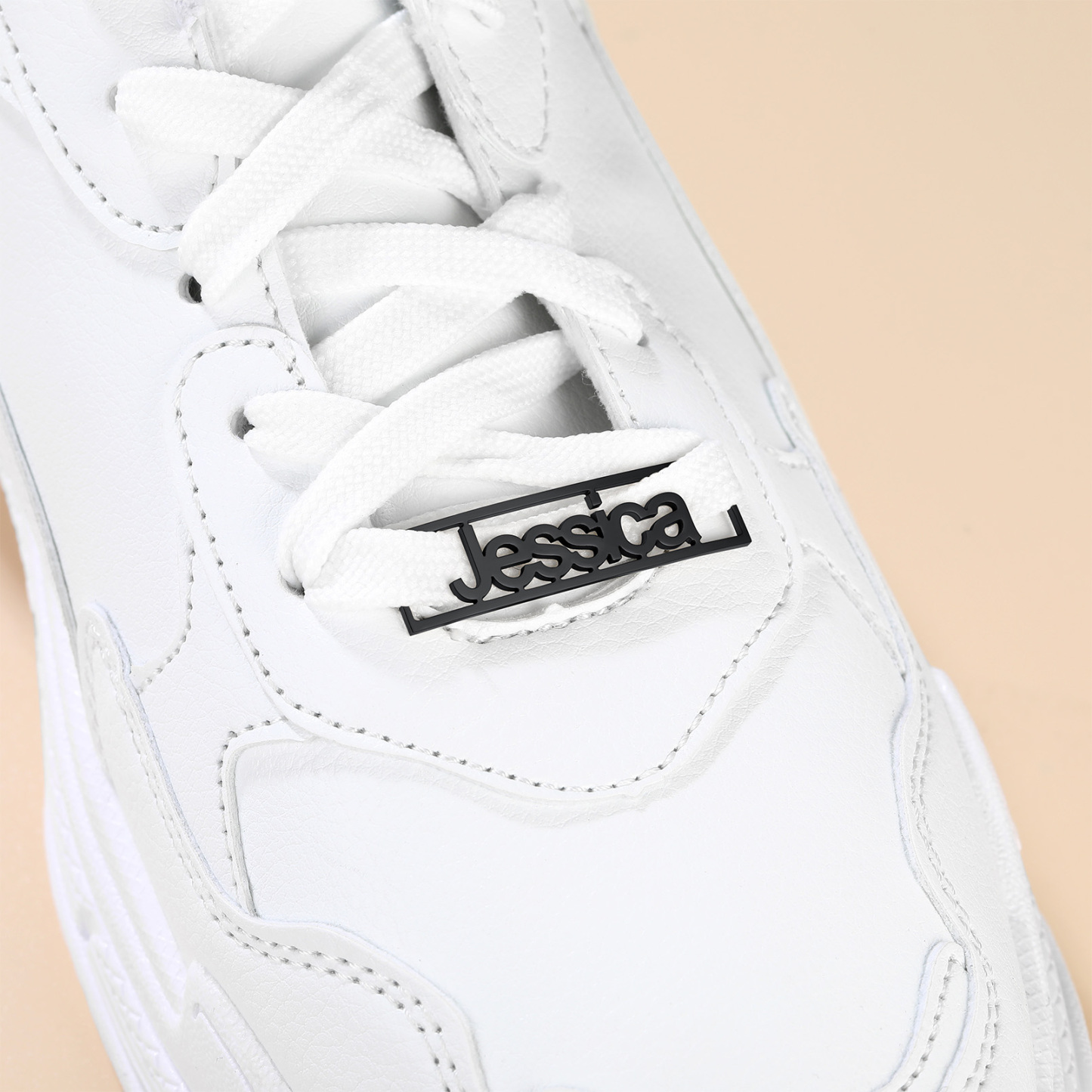 Personalized Nameplate Shoelace Buckle 2Pcs Style C Black Scene