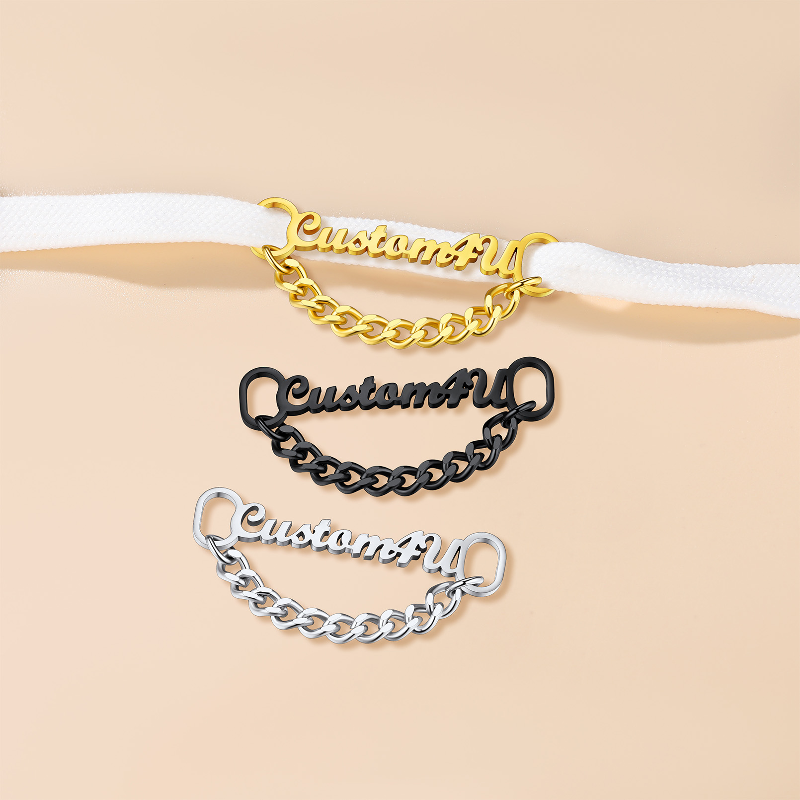 Personalized Nameplate Shoelace Buckle  Style B All Colors