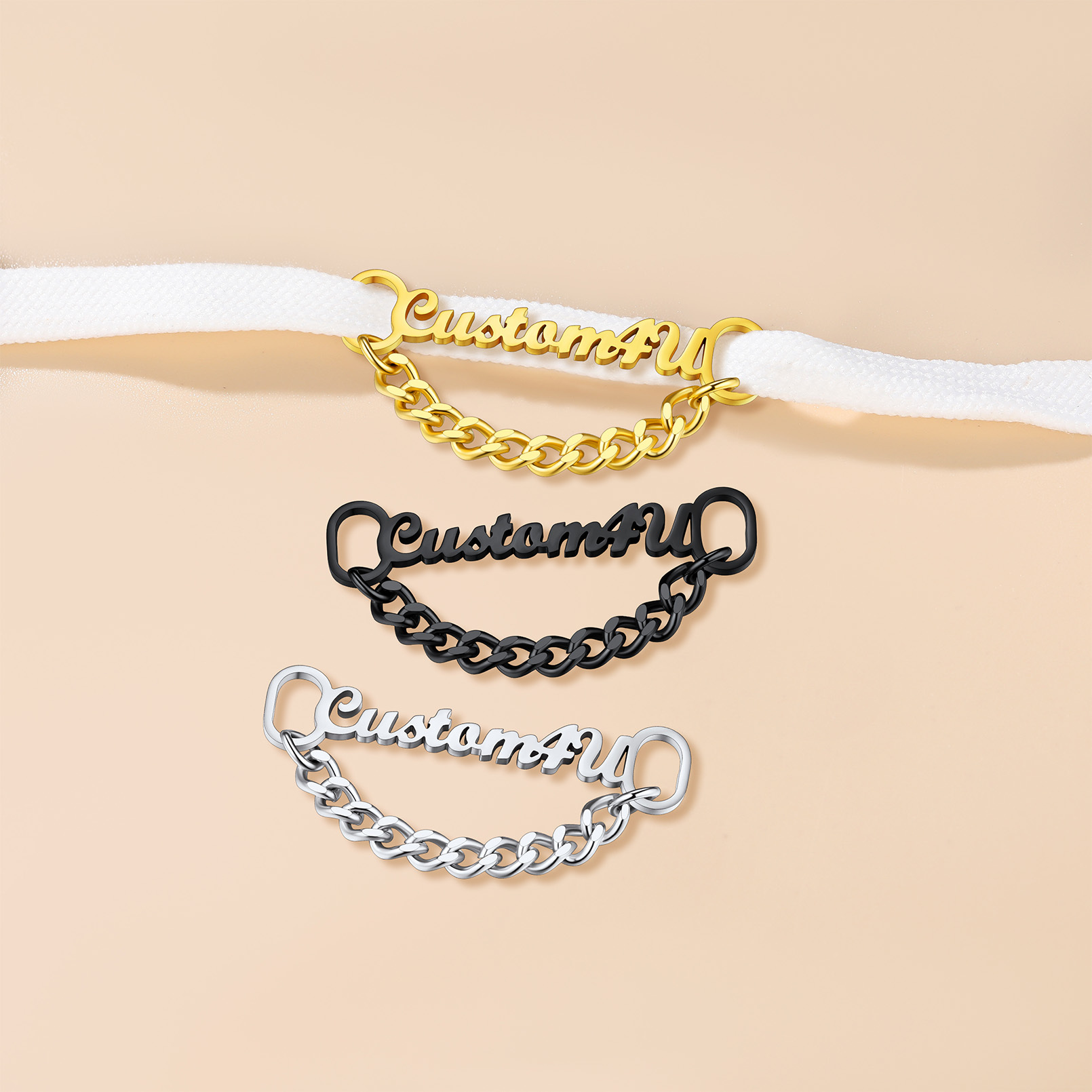 Personalized Nameplate Shoelace Buckle  Style B All Colors
