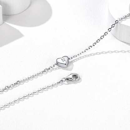 925 Sterling Silver Initial Anklets Dainty Heart Ankle Bracelet For Women silver occasion