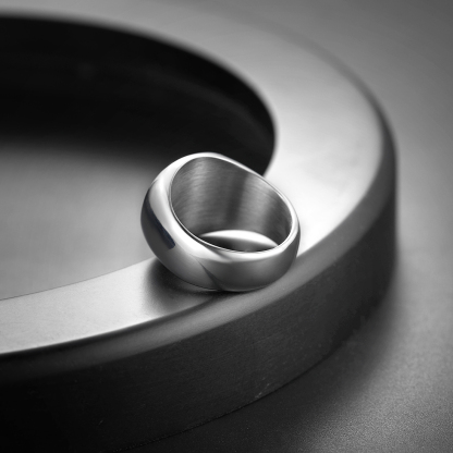 Customizable Men's Signet Ring with Name Engraving  Back