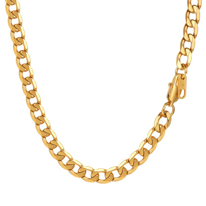 Gold 6mm Miami Cuban Chain Punk Necklace