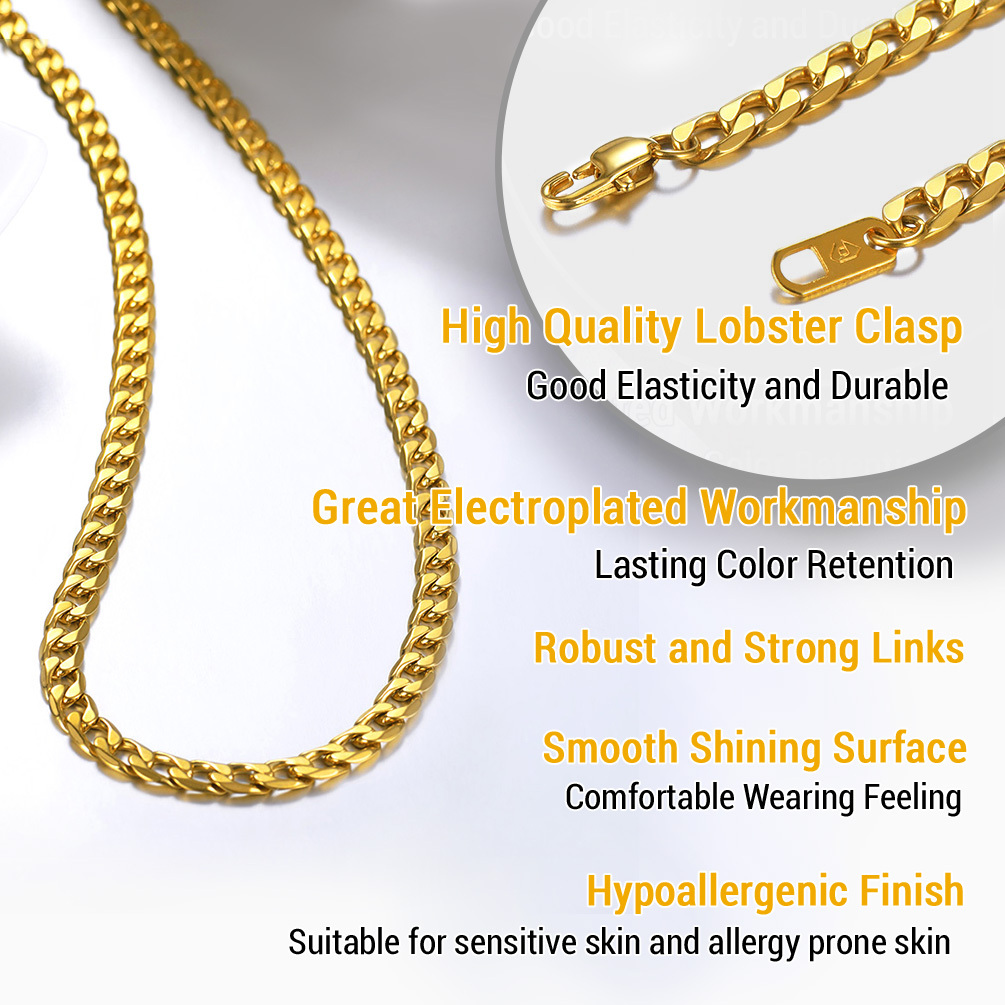 6mm Gold Miami Cuban Chain Punk Necklace