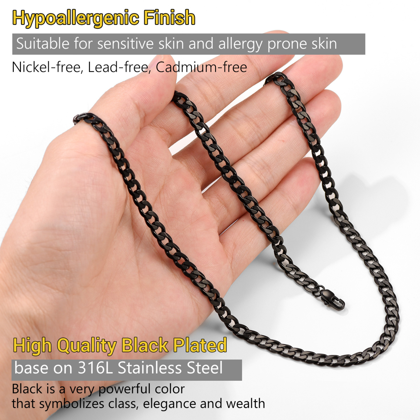 6mm Miami Cuban Chain Punk Necklace High Quality