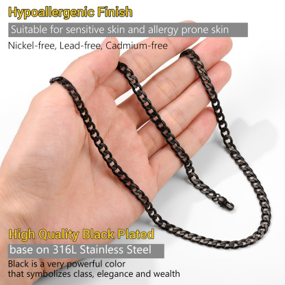 6mm Miami Cuban Chain Punk Necklace High Quality