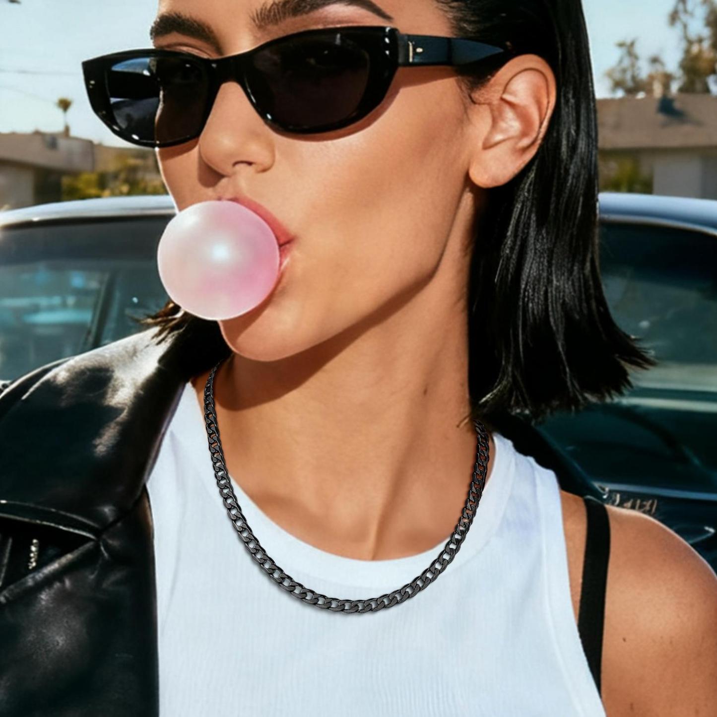 6mm Miami Cuban Chain Punk Necklace for Women