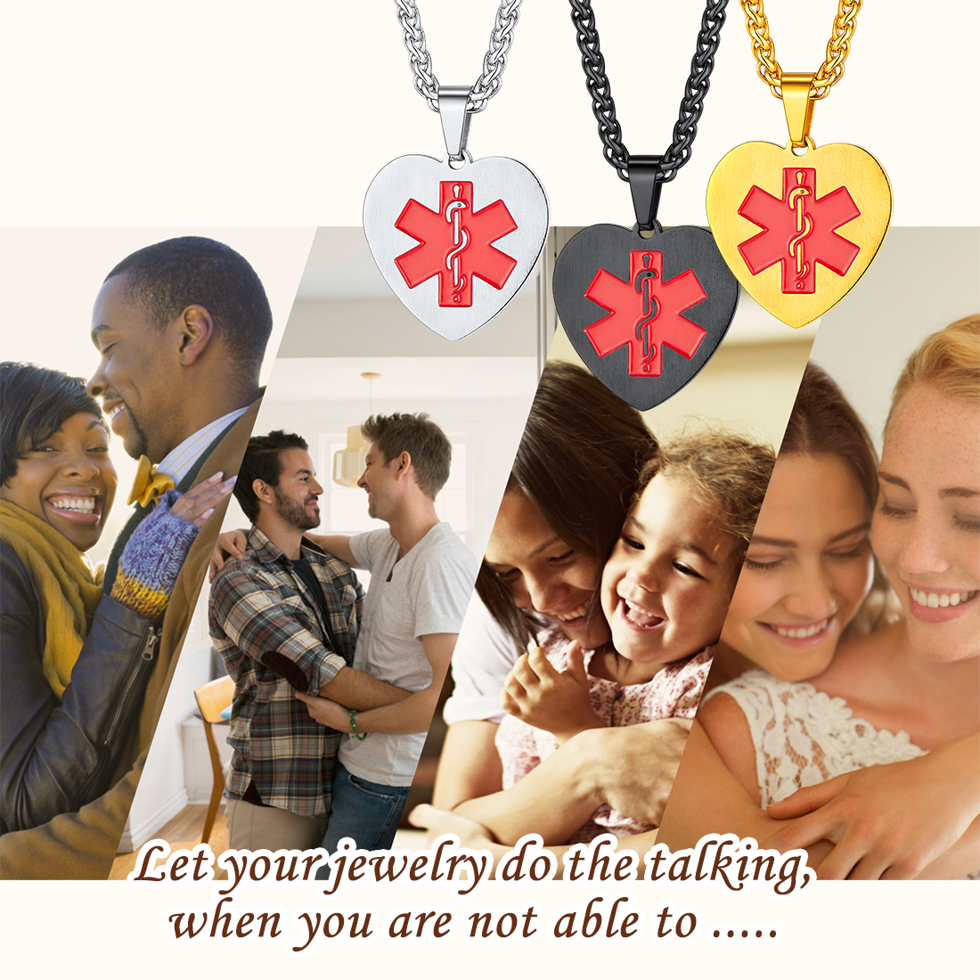 Custom Engraved Medical ID Medical Alert Necklace  gift