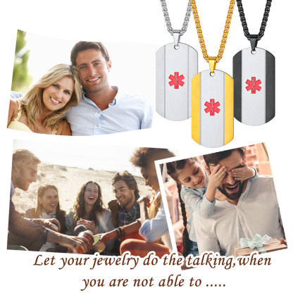 Personalized Engraved Medical ID Medical Alert Necklace