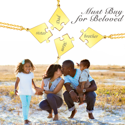 Name Engraved Puzzle Necklaces for Friend/ Family