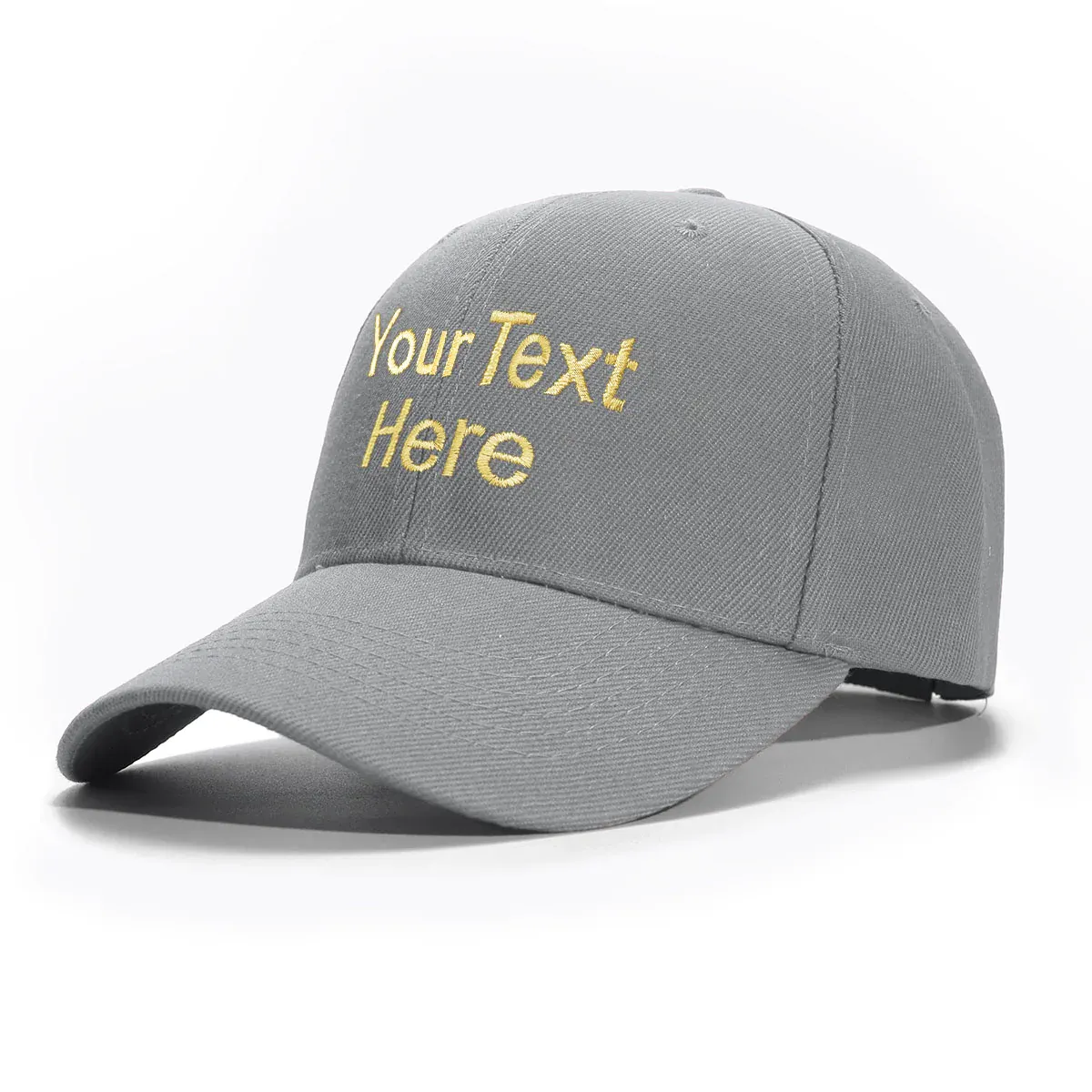 Custom grey Hat Baseball Cap with Embroidery with Text