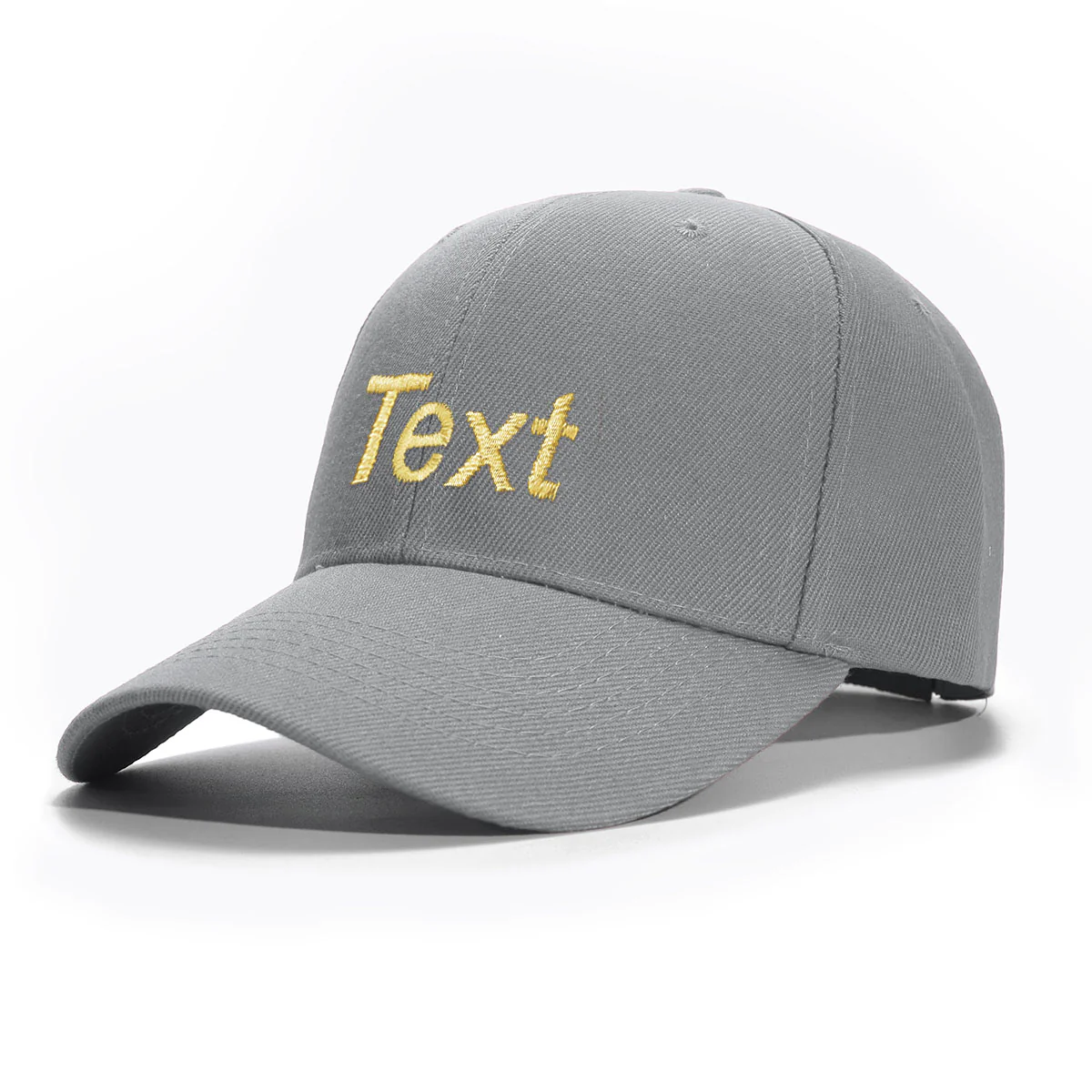 Custom grey Hat Baseball Cap with Embroidery with 1 Text