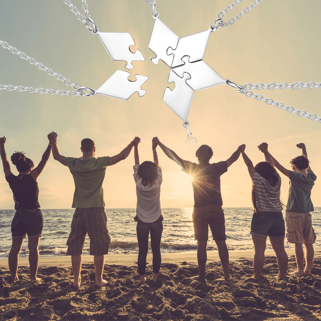 Personalized Name Puzzle Stitching Necklace scene