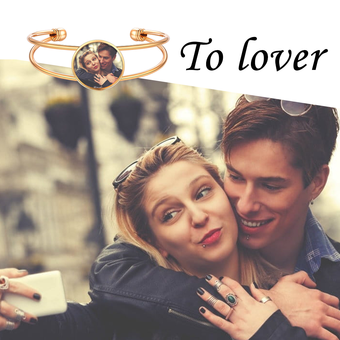 Personalized Photo Cuff Bracelets for Women