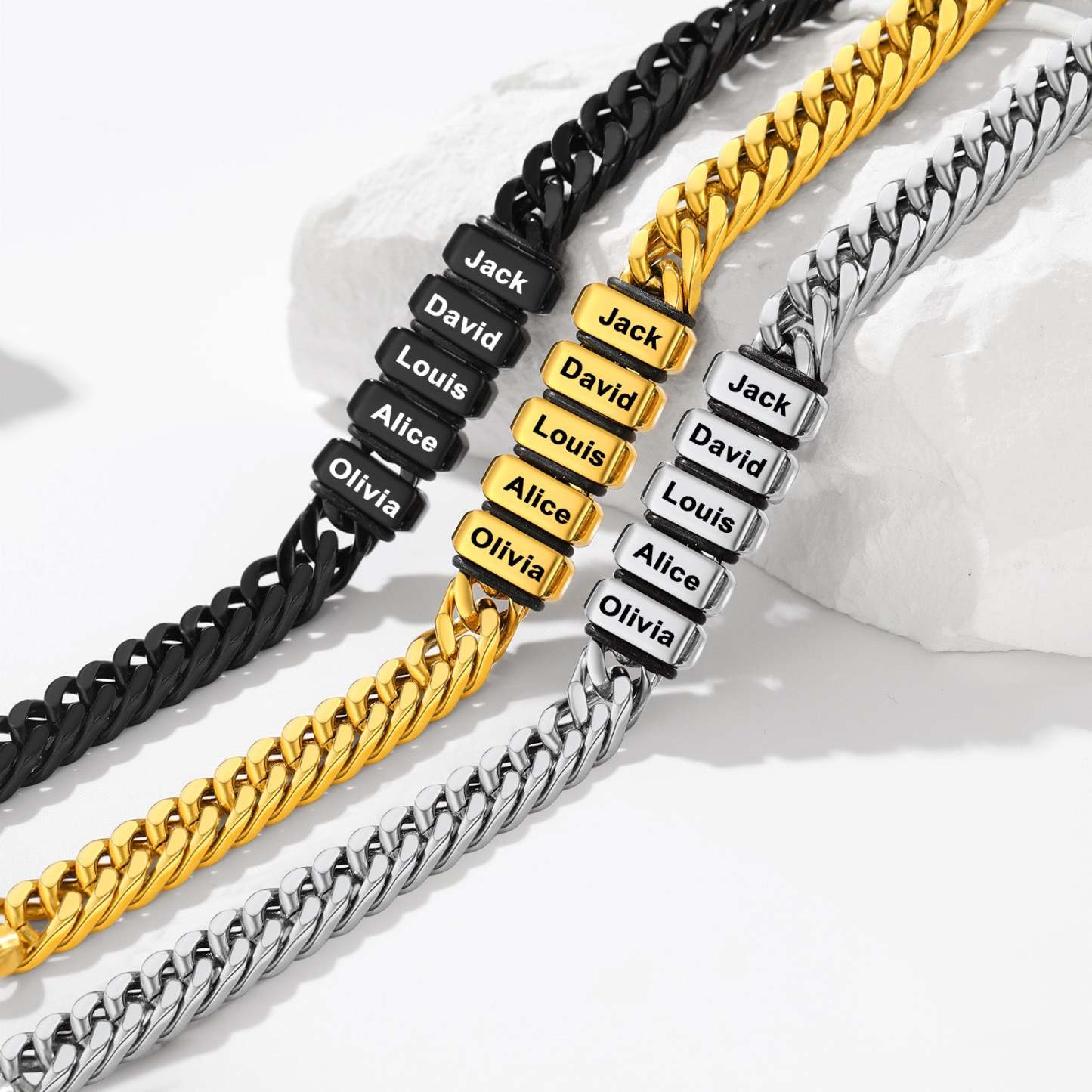 Custom Name Cuban Link Jewelry Set