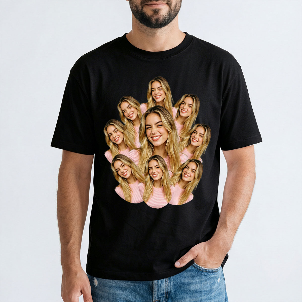Custom Face Photo T-Shirt Personalized Gift for Men Women
