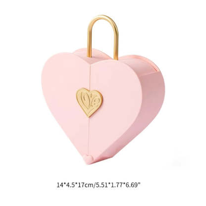 Concentric Lock Love Heart Pink Jewelry Box detail