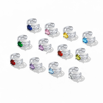 Birthstone Celtic Knot Ear Cuff Earrings Non Piercing Cartilage Cuffs color