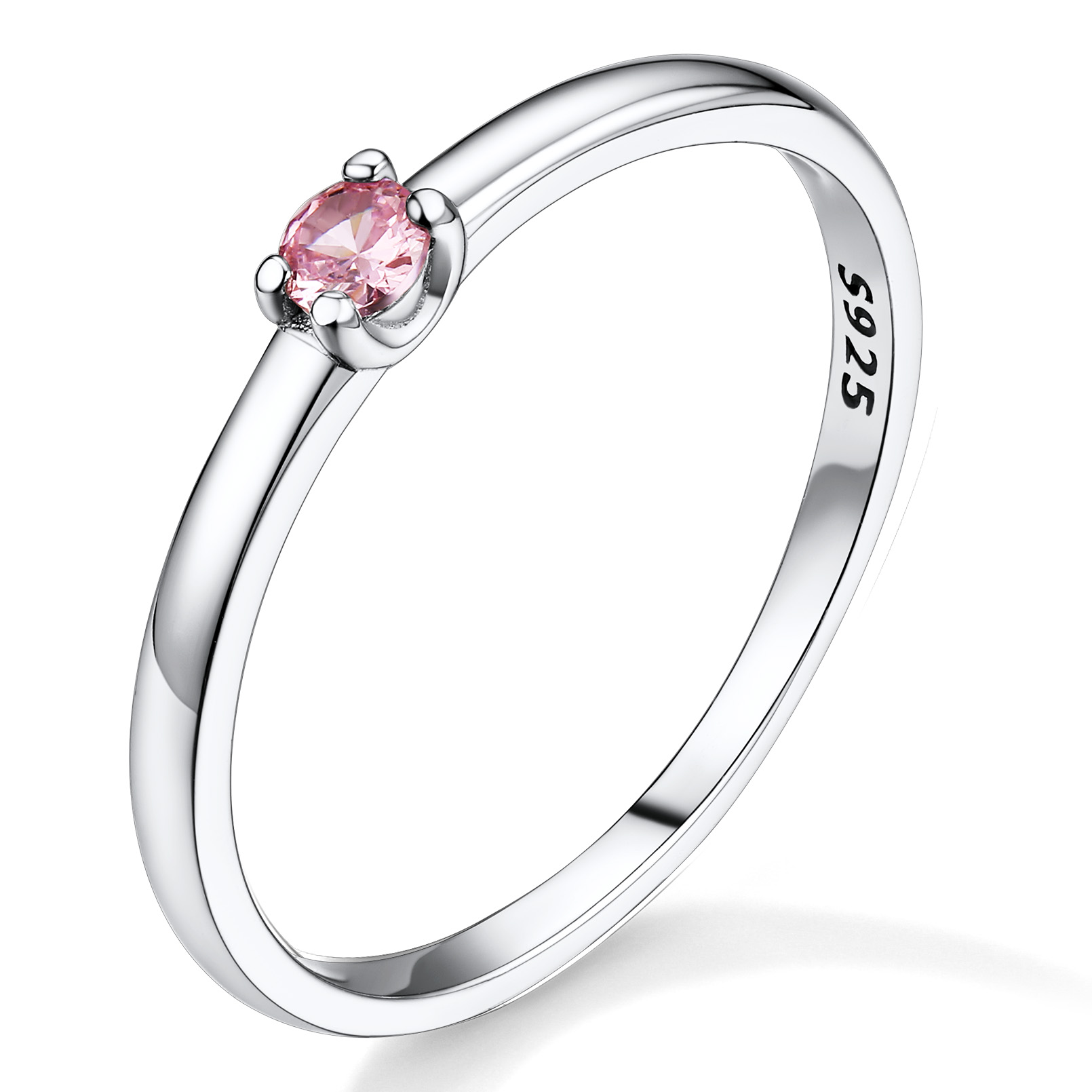 Personalized Birthstone Ring with Custom Name Sterling Silver