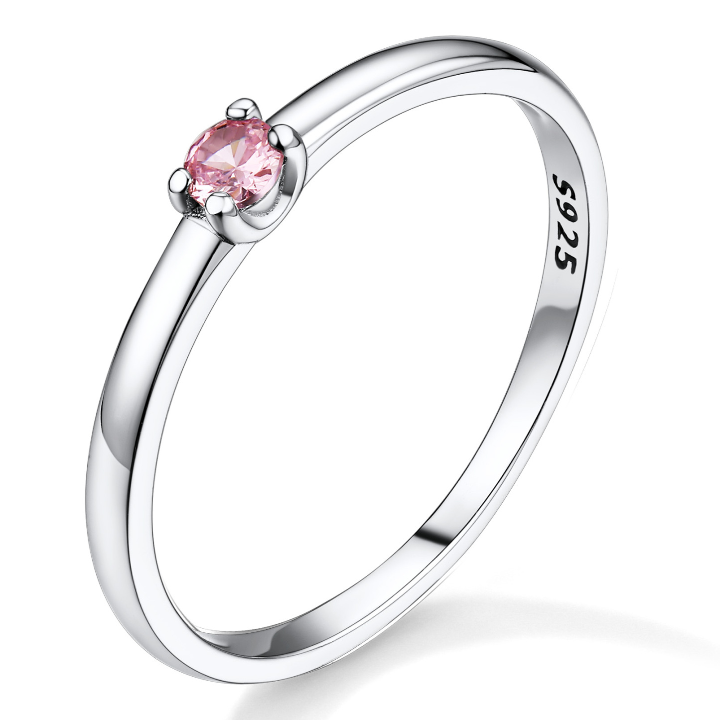 Personalized Birthstone Ring with Custom Name Sterling Silver