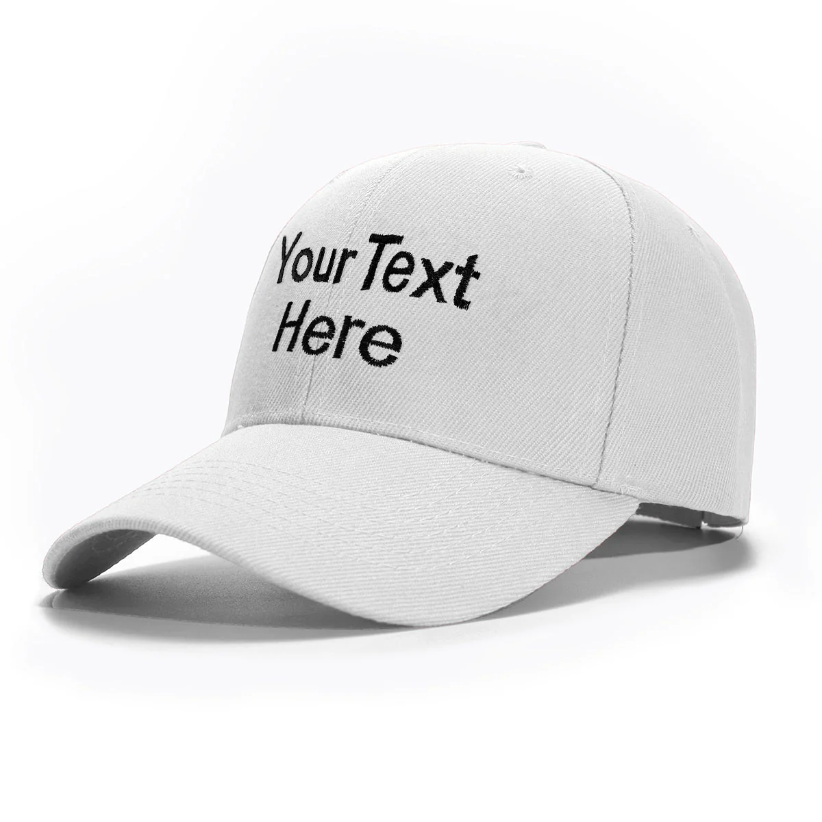 Custom white Hat Baseball Cap with Embroidery with Text