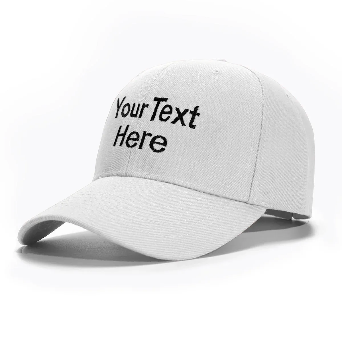 Custom white Hat Baseball Cap with Embroidery with Text