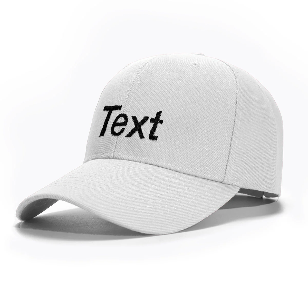 Custom white Hat Baseball Cap with Embroidery with 1 Text
