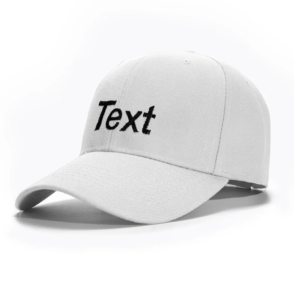 Custom white Hat Baseball Cap with Embroidery with 1 Text