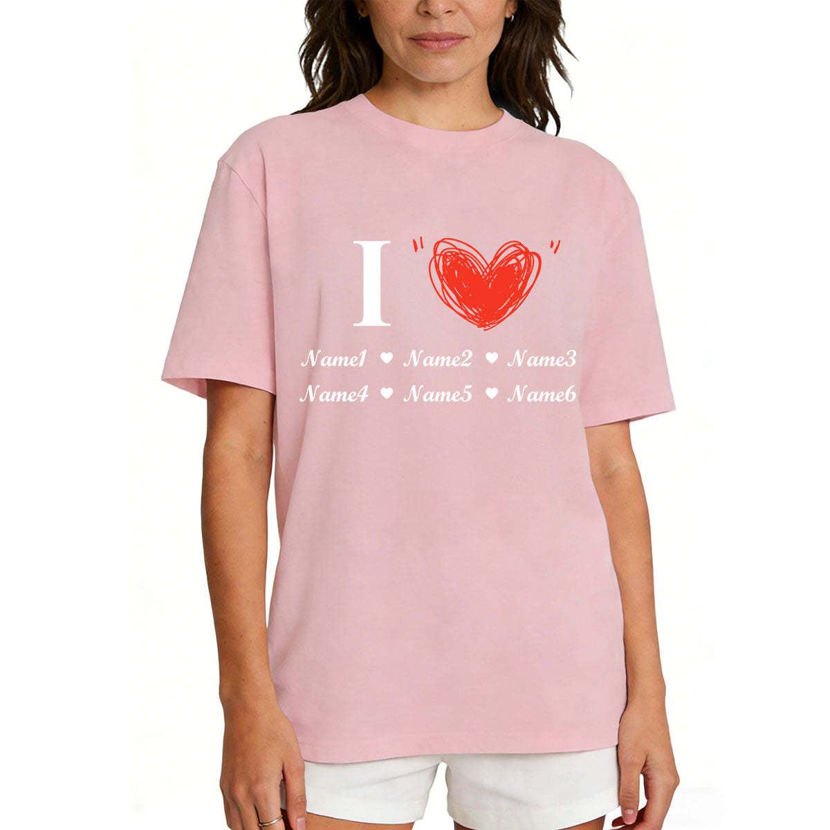 Personalized Kids Name T-Shirt for Mom Pink