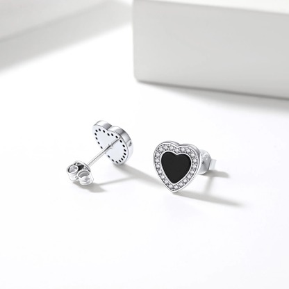 925 Sterling Silver Black Onyx Stud Earrings