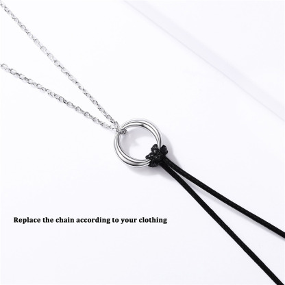 925 Sterling Silver Double Circle Pendant Necklace