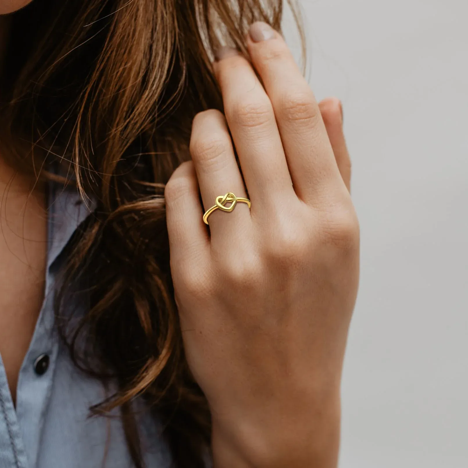 925 Sterling Silver Heart Love Knot Ring