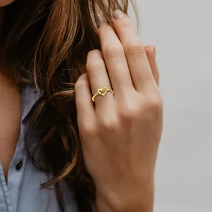 925 Sterling Silver Heart Love Knot Ring