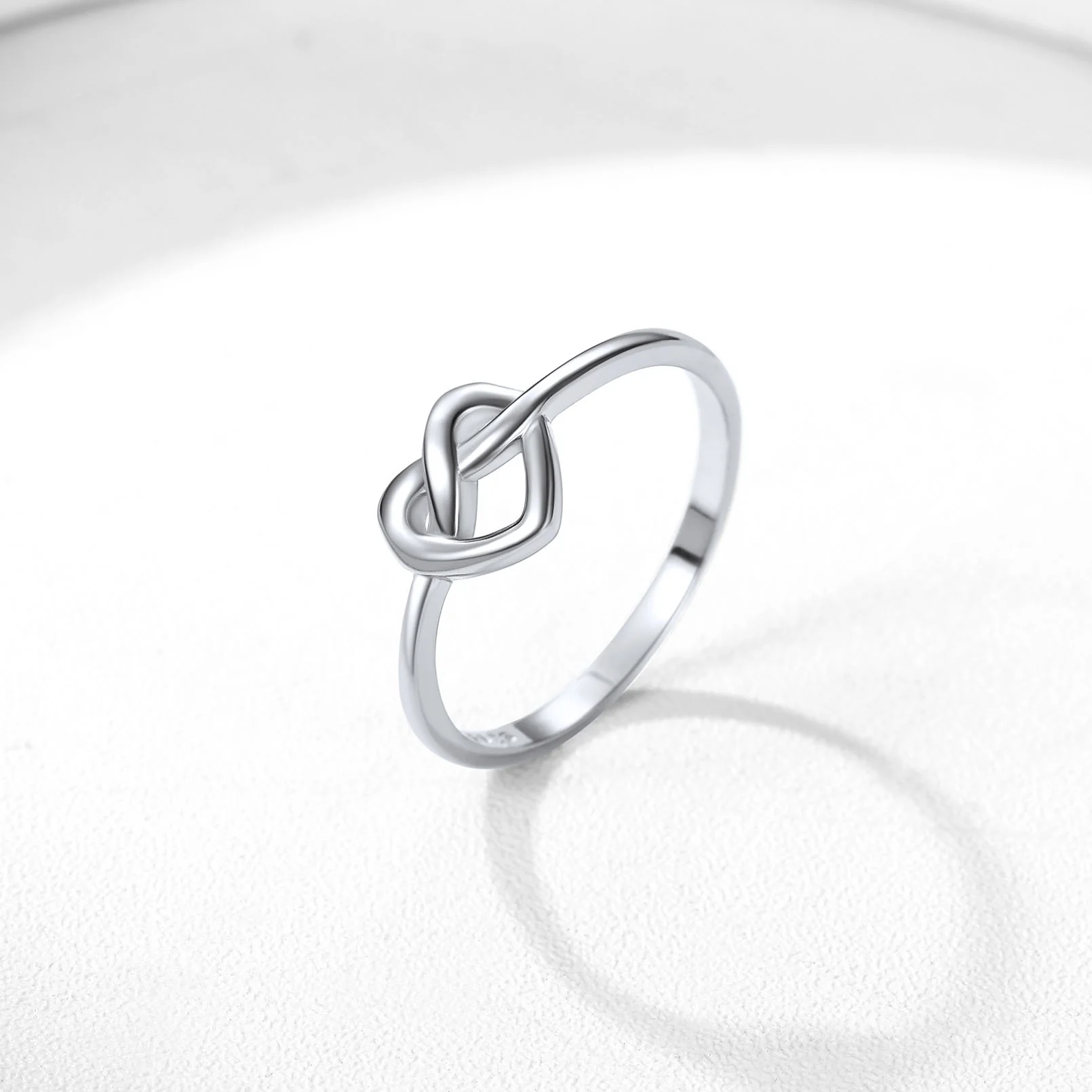 925 Sterling Silver Heart Love Knot Ring silver