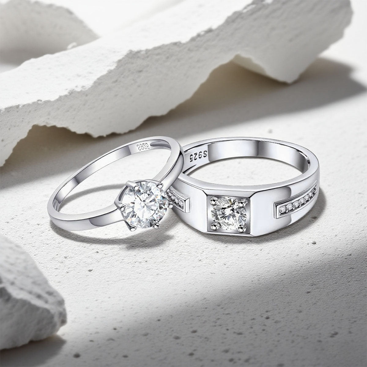 925 Sterling Silver Promise Rings for Couple Valentine's Gift for Girlfriend