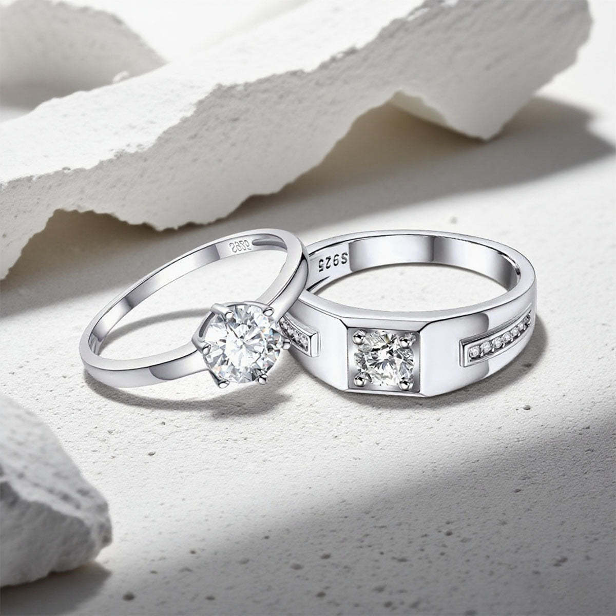 925 Sterling Silver Promise Rings for Couple Valentine's Gift for Girlfriend