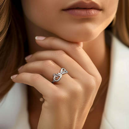 Custom4U Custom Name Infinity Ring for Women