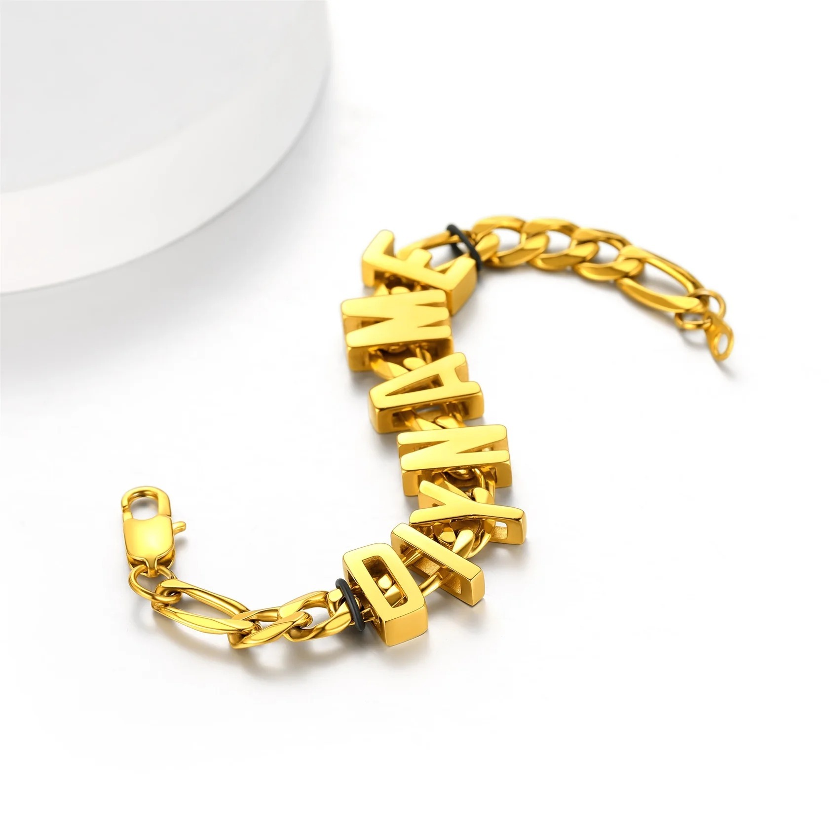 9MM Custom Figaro Link Name Bracelet for Men