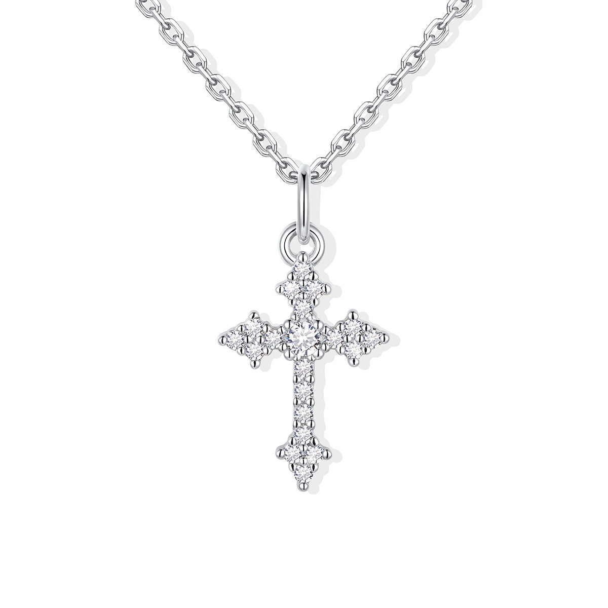 Cubic Zirconia Cross Necklace for Women