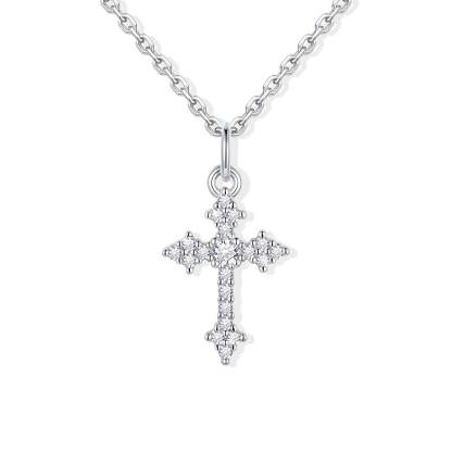 Cubic Zirconia Cross Necklace for Women