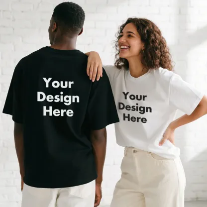 Custom Text T-Shirt for couple