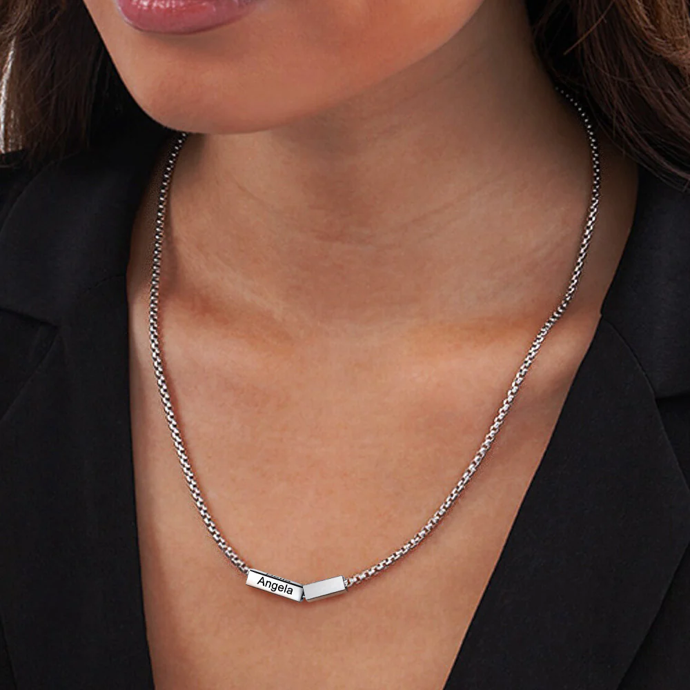 Custom 1-4 Names Bar Necklace