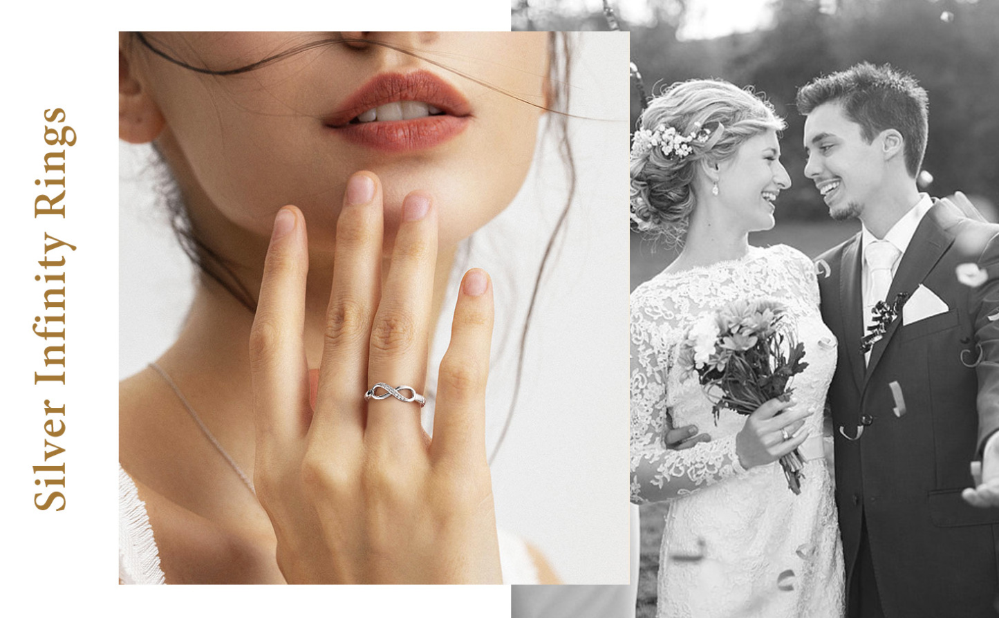 Infinity Engraved Silver Promise Rings For Women